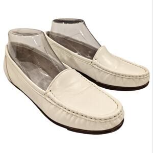 SAS Tripad Simplify Leather Moccasin Slip On Loafers 7.5 Medium White